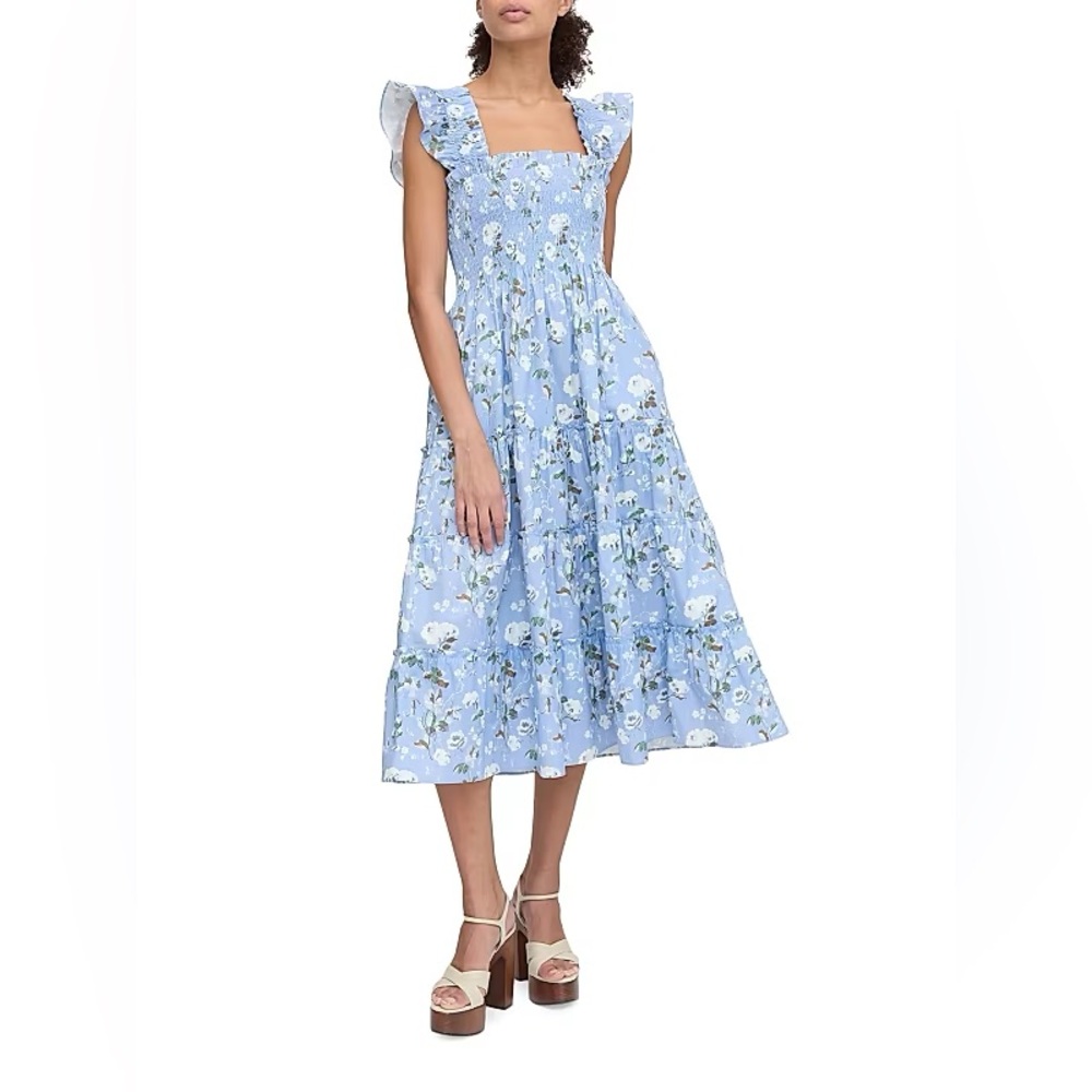 Hill House Blue Floral Midi Dress